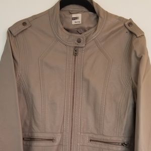 Synthetic Leather Bomber Jacket